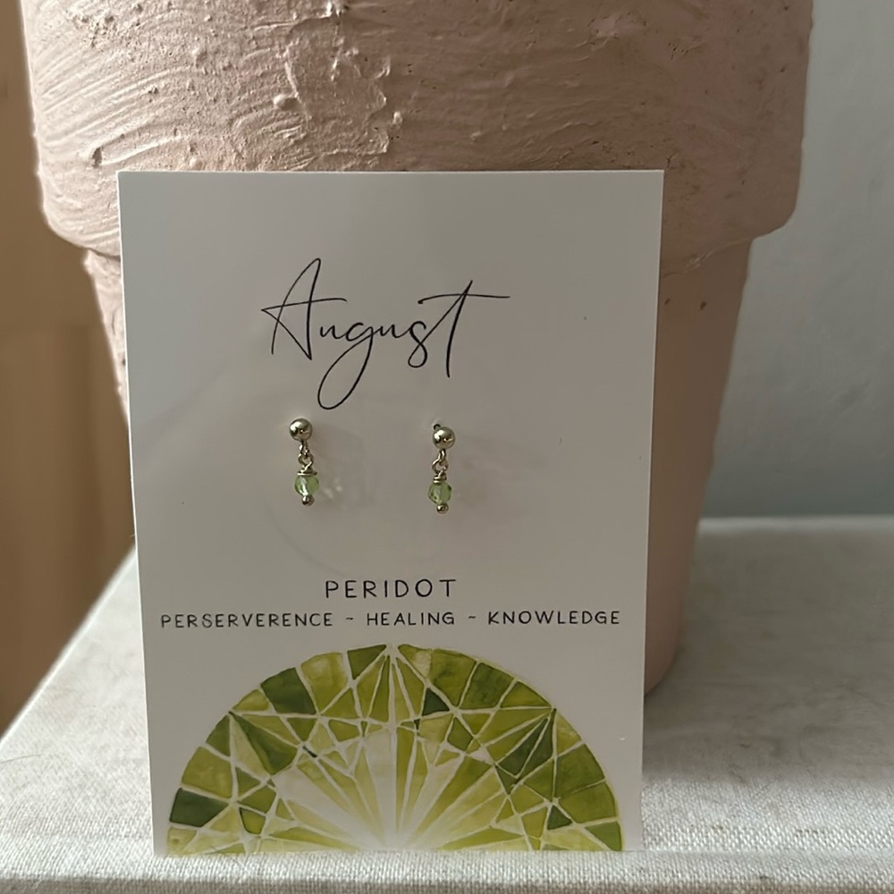 Birthstone Earrings - August (Peridot)